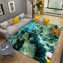 3D Jūros dugno Povandeninio pasaulio Delfinų Vėžlių Kilimas, Kilimas Svetainei Miegamajam Sofa Prieškambario kilimėlis, Vaikų žaidimų Neslystantis grindų kilimėlis 40x60CM gray
