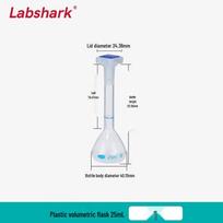 Beckman plastinė kolba su plačiu pilvu biologiniams skysčiams dozuoti, 50ml/100ml/250ml white