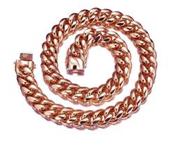 14 mm rožinio aukso kubietiška grandinėlė vyrams Titano plienas Nerūdijančio plieno šifravimo grandinėlė Europos Amerikos Hop stilius 14mm&20inch rožinio aukso spalvos