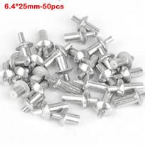 50Pcs Round Head Hammer Drive Rivets Hammer Drive Piercing Rivets  Furniture Assembly 6.4*25mm-50pcs
