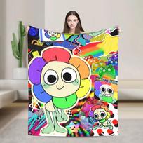 Dandys World Gurdy flanelinis pledas Minkšti užtiesalai sofai, lovai, kelionėms, biurui Universalus lovatiesė Sofos užvalkalas 75x90cm28x35in yellow