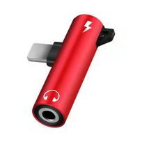 2 viename C tipo USB „Lightning“ adapteris 3,5 mm lizdo garso ausinių adapteris USB-C įkrovimo adapteris, skirtas „Xiaomi Huawei“ ausinių adapteriui For iOS raudona