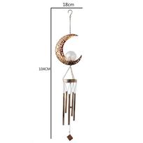 2023 m. saulės kiemo mėnulio lempa Saulės mėnulio vėjo varpelio pakabukas geležies menas tuščiaviduris lauko sodo kraštovaizdžio dekoravimas Iron Art Moon Wind Chime white