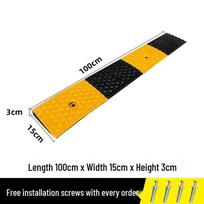 Heavy-Duty Rubber Curb Ramp black