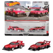Hot Wheels Premium 2 Pack Nissan Skyline Super Silhouette Nissan Skyline metų senumo ir HKF49 Silhouette / LB-ER34 [3 aukštyn] raudona