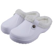 Fashion Comwarm Winter Women's Fuzzy Clogs Slippers Garden Shoes Soft Sole Waterproof EVA Plush Slippers Men Fur Clogs Couple House Shoe 35-36(8.6-8.8 inch) balta