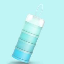 Portable Milk Powder Box Milk Powder Grid Baby Milk Powder Dispensing Box mėlyna