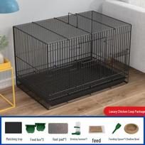 Ypač didelis patalpų narvas triušiams, jūrų kiaulytėms, žiurkėnams ir degučiams su tualetu Black 50*34*32cm (4-7 rabbits)