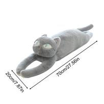 Cat Heating Pad For Cramps Back Relief Cat Heating Pad USB Powered Stuffed Animal Doll For Stomach Neck Shoulder Lower Back pilka spalva
