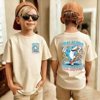 Cute Funny Six Seven Italian Brainrot 67 Number Graphic Print T-Shirt Boy/Girl Summer Short Sleeved Kids Tshirt Top Fan Gifts 110 beige