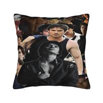 The Vampire Diaries Damon Salvatore TV Series Pillow Case Custom Pillow Cover For Sofa Home Decoration Retro Trendy Pillowcases 30x30cm 12x12in gray