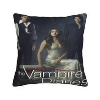 The Vampire Diaries Damon Salvatore TV Series Pillow Case Custom Pillow Cover For Sofa Home Decoration Retro Trendy Pillowcases 30x30cm 12x12in
