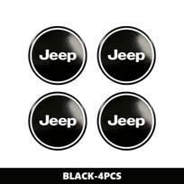 Jeep 4vnt. Automobilio ratų stebulių lipdukai Išorės apdailos aksesuarai Grand Cherokee Wrangler JK Renegade Gladiator Compass black