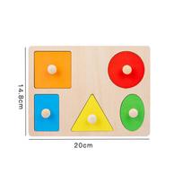 Medinių figūrų ir spalvų derinimo rankų braižymo lenta Montessori kūdikio dėlionės žaislas Geometriniai ankstyvojo ugdymo pažintiniai žaislai TMZ