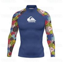 Mens Quick Dry Rash Guard Long Sleeve Surf Shirt UV Protection Swimwear Water Sports XXXL