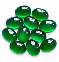 Green Onyx Cabochon, Emerald Green Loose Gemstone, Polished Oval Green Onyx Stone for Jewelry Making 6x8mm (1 Piece) žalia