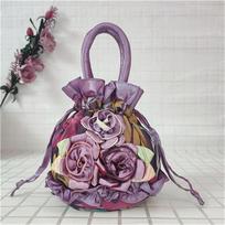 Mobile Phone Bag, Lace Bag, Ethnic Feng Shui Bucket Bag, Drawstring Cloth Bag, Women's Handbag, Dinner Bag, Handmade Hanfu Bag šviesiai violetinė spalva