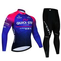 Winter Thermal Fleece Cycling Jersey Set MTB Bike Long Sleeve Maillot Ropa Ciclismo Cold Weather Performance Asian size-M blue