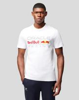 Oficialus Red Bull Racing Unisex Dydžio Balta Marškinėliai su Dideliu Logotipu Priekyje - TU3307 Unisex Marškinėliai M white