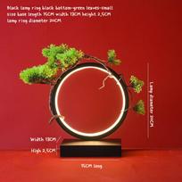 LED Light Ring Ornament Chinese-style Photography-specific Ambient Light Display Stand Creative Desktop Home Decoration Ornament brown