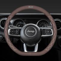 38CM zomšos odos automobilio vairo dangtelio priedai Jeep Grand Cherokee Wrangler JK Gladiator Compass Renegade Wagoneer black