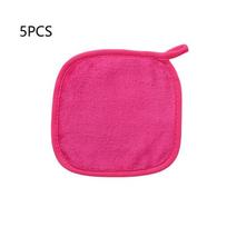 5/7Pcs Microfiber Face Cloths Reusable Flannel Makeup Remover Towel Makeup Towels Face Deep Cleaning Pads Skincare Beauty Tools pink