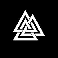 1 vnt. Valknut simbolio vinilinė lipdukas, vandeniui atsparus lipnus lipdukas automobiliui, motociklui, dviračiui, šalmui, nešiojamam kompiuteriui dekoruoti black