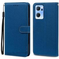 For OPPO Find X5 Lite Case Soft TPU Silicone Wallet Flip Leather Case For OPPO Find X5 Lite 5G Case Phone Cover Coque Fundas OPPO Find X5 Lite tamsiai mėlyna spalva