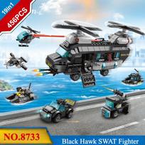 Compatible with Lego 585Pcs City Police Station SWAT Truck Car Building Blocks DIY Toys for Boys Kids Gifts black