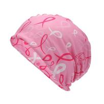 Tampri krūties vėžio sąmoningumo kepurė su juostele, krūties vėžio palaikymui, super minkšta, daugiafunkcinė madinga kepurė-bandana su juostelės raštu T5 pink