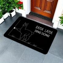 Kūrybiškas alpakos dizaino kilimėlis prie durų, minkštas neslystantis kilimėlis su žaismingu užrašu „Rama Llama Ding Dong“ svetainei, miegamajam, virtuvei, vonios kambariui 50x80cm gray