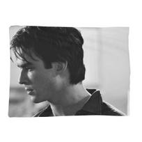 The Vampire Diaries Damon Salvatore Blankets Soft Warm Flannel Throw Blanket Bedspread for Bed Living room Picnic Travel Home Size: 75*100cm, Weight: 280 GSM black