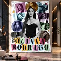 Wall Hanging Tapestry,Olivia Rodrigo Printed Fabric Backdrop For Dorm Room Party Decoration 130cmx150cm white