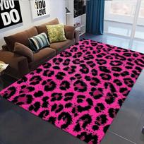 Rožinio krašto leopardo rašto kilimas neslystantis skalbiamas minkštas grindų kilimėlis moderniam svetainei miegamajam namų dekorui 50X80cm pink