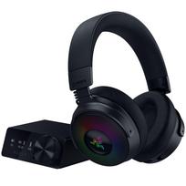 Razer Kraken V4 Pro belaidės žaidimų ausinės su OLED valdymo koncentratoriumi HyperSpeed ​​Wireless Bluetooth USB jungtimi Sensa HD Haptics TriForce Biocellulose