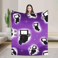 Skibidi Toilet Speakerman Blanket Soft Aesthetic Plush Throw For Home Decor Airplane Travel Flannel Bedspread Size: 75*100cm, Weight: 230 GSM purple