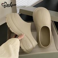 Chunky Platform Clogs Shoes for Women Thick Bottom Non Slip Beach Sandals Woman Summer Fashion Wedges EVA Sandals Slippers 36-37 gray