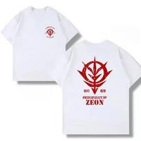 Japonų Anime Gundam Marškinėliai Char Aznable Zaku Zeono Imperija Vyriški Moteriški Medvilniniai Marškinėliai Trumpomis Rankovėmis Kvėpuojantys Patogūs M white
