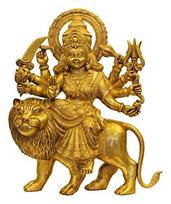 Ashtadhatu 8 Metals Shri Durga Idol, Ambe Maa, Vaishno Devi, Puja Idol - 4 Cm yellow