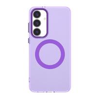 Dėklas Samsung Galaxy S25 FE 5G Magsafe permatomas matinis magnetinis dėklas Galaxy S25FE belaidžiam įkrovimui saldainių spalvos dangtelis For Galaxy S25 FE violetinė