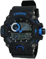 CREPHA Analog & Digital Watch, T-SPORTS Multifunction, Daily Use, 5 ATM Water Resistant, Urethane Band, Men's, blue, TS-AD093-BL gray