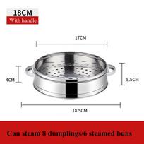 Stainless Steel Steamer with Handle Cover Rice Cooker Pot Dumplings Food Steaming Grid Home Kitchen Cooking Accessories gray
