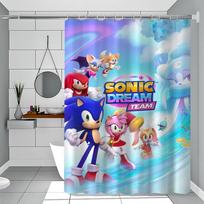 S-Sonic Racing Crossworlds Žaidimas Dušo užuolaida Vonios užuolaida Spausdintas audinys Vandeniui atsparios vonios užuolaidos Kabliukai Vonios pertvara 180x200 cm
