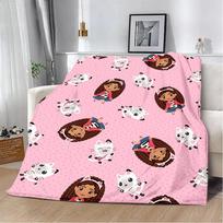 Gabi lėlių namelio spausdinta pledinė antklodė Minkšta šilta Puikiai tinka namams kelionėms iškyloms ir dovanoms Size: 75*100cm, Weight: 280 GSM