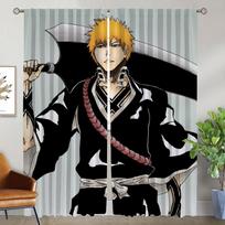 Virtuvės užuolaidos svetainei Užuolaidos kambariui 2 Plokštės BLEACH Pertvara Helovino dekoro atspalviai Namų interjero užuolaidos W50xH70cmx2pcs-CL gray