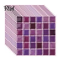 Peel And Stick Mosaic Tile Stickers 10Pcs 3D Wall Sticker, Waterproof Oil-Proof Decal, Kitchen Backsplash Decal Backsplash, Self-Adhesive 10 Pcs I brown