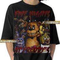 FIVE NIGHTS at FREDDY'S Shirt, Five Nights At Freddys Custom T-Shirt, FNaF Vintage Bootleg Retro Merch, Freddy Fazbear Tribute Tee Fans Gift 130 brown