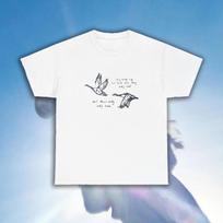 Žąsų grupė: pusiau realus marškinėlių dizainas | Unisex sunkaus medvilnės marškinėliai | žąsų gerbėjų atributika pusiau realus 150 white