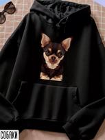 Chihuahua Dog hoodie-Casual Pullover Sweatshirt M black