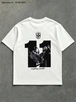 White Oversized T-Shirt with Neymar Print 2XL black